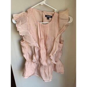 Express sleeveless ruffles blouse size small